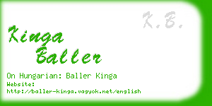 kinga baller business card